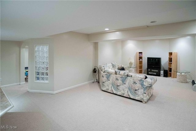 view of carpeted living room