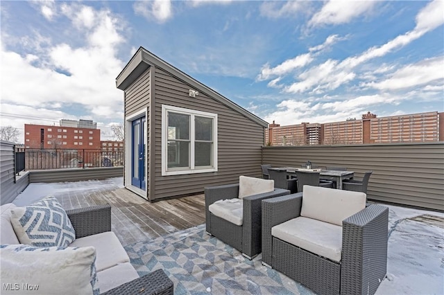 view of patio with a deck and outdoor lounge area