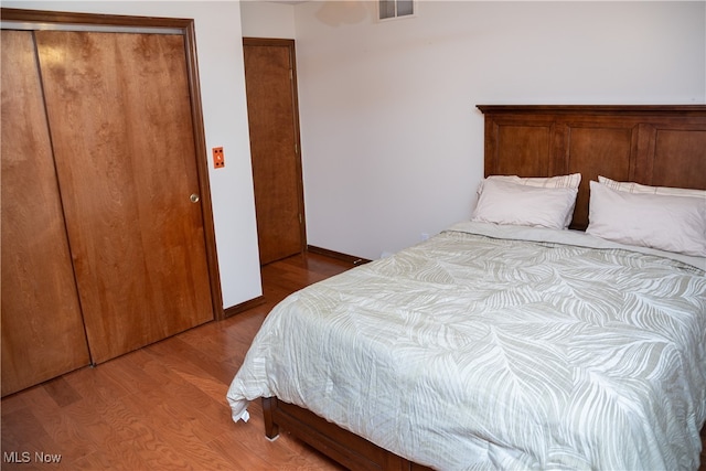 bedroom featuring light hardwood / wood-style floors