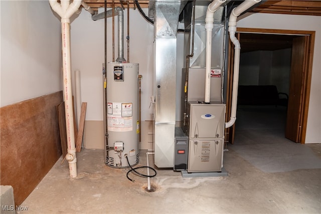 utilities featuring heating unit and water heater