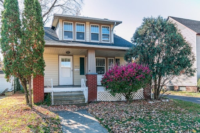 view of front of home with covered porch