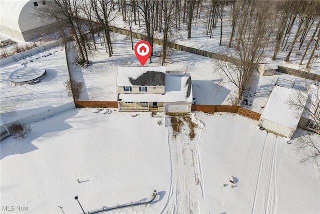 view of snowy aerial view