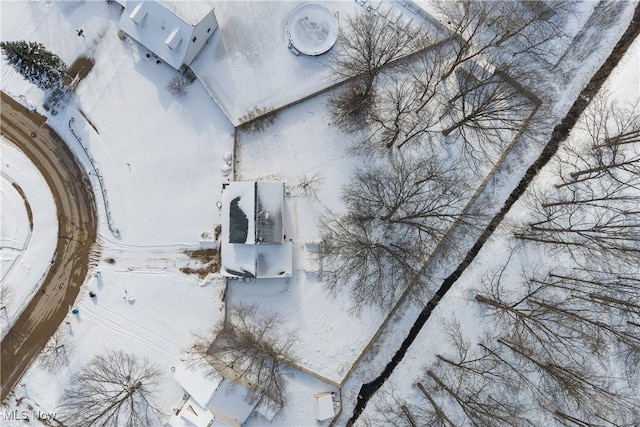 view of snowy aerial view