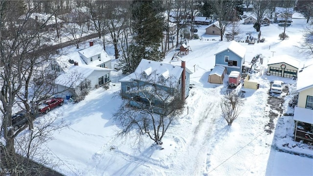 view of snowy aerial view