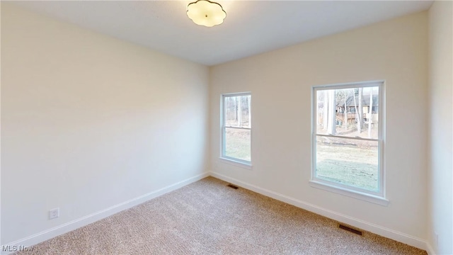 view of carpeted spare room