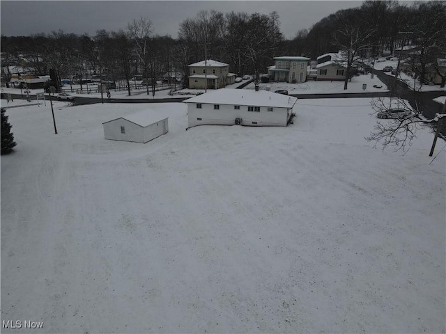 view of snowy aerial view