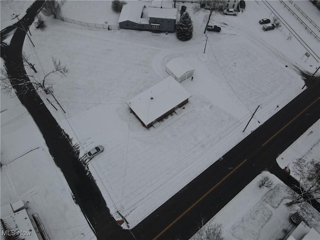 view of snowy aerial view