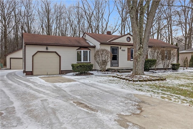 view of front of home with a garage