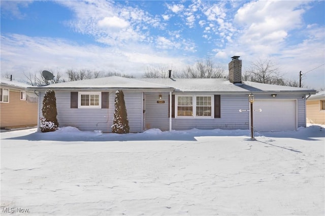 single story home with a garage