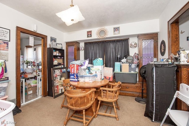 dining area featuring carpet floors