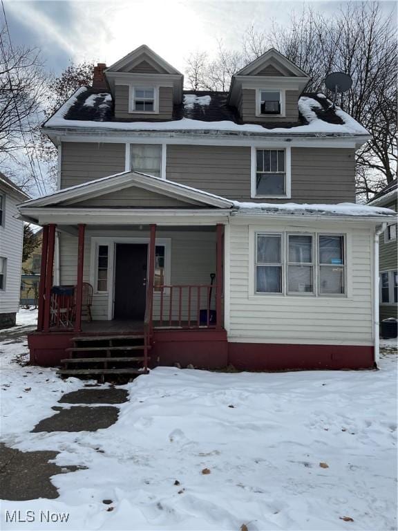 view of front of home featuring covered porch