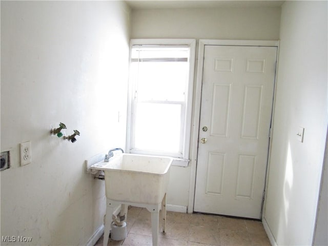 view of clothes washing area