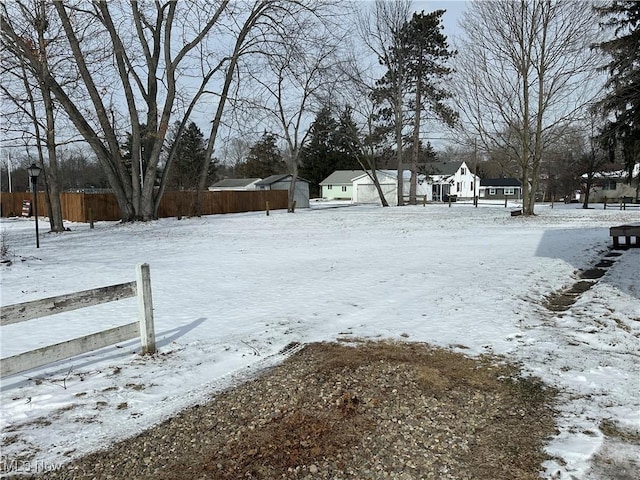 view of snowy yard