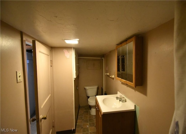 bathroom with toilet and vanity