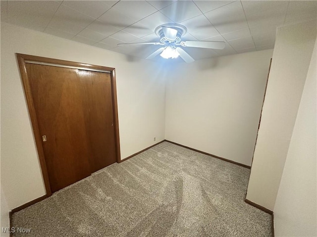 1425 Flint Ridge Rd, Hopewell, OH 43746 - unfurnished bedroom with carpet, a closet, and ceiling fan