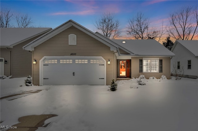 view of front of property with an attached garage