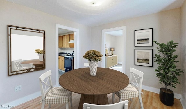 dining room with light hardwood / wood-style floors