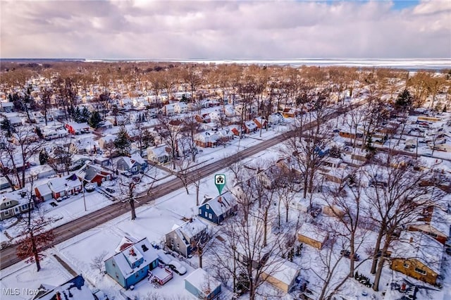 view of snowy aerial view