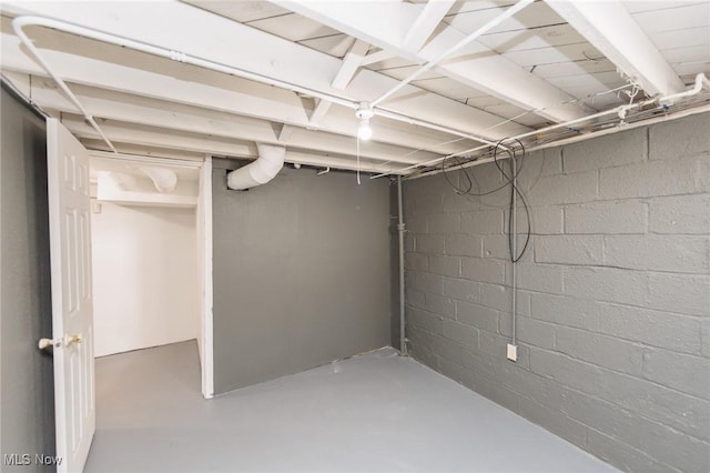 view of unfinished below grade area