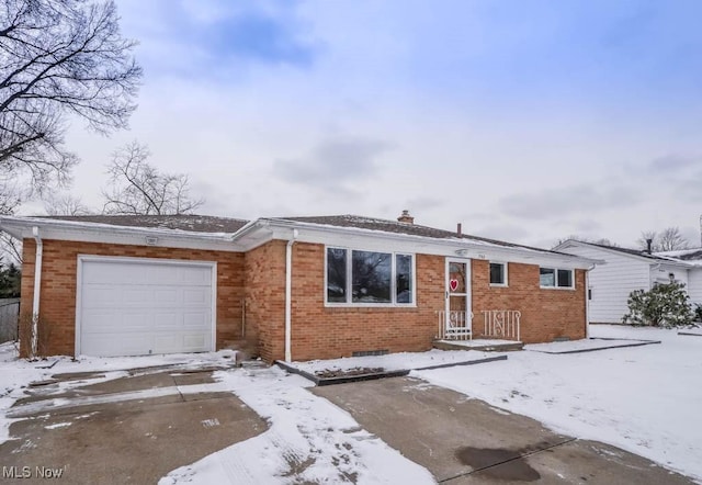 single story home featuring a garage