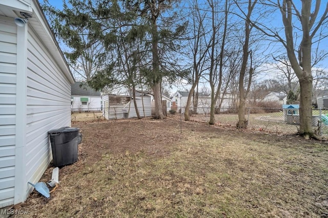 view of yard featuring fence