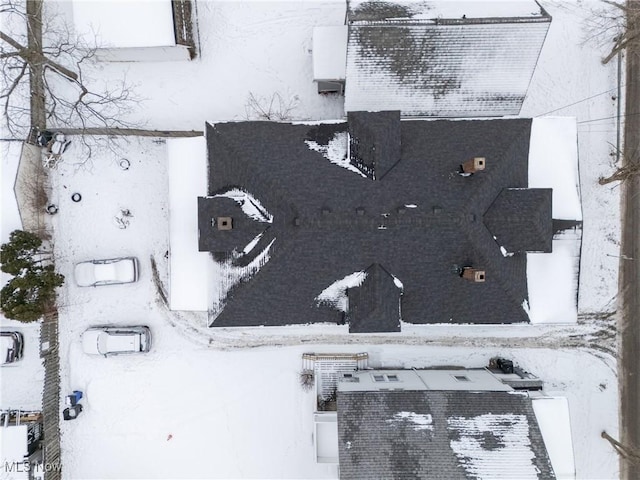 view of snowy aerial view