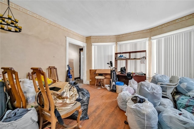 interior space with wood finished floors