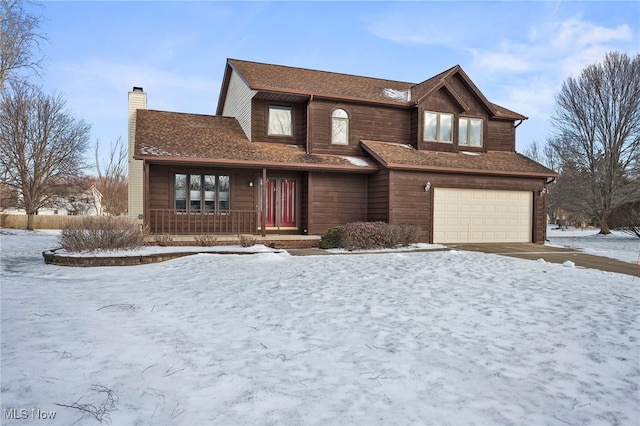 view of front of house with a garage