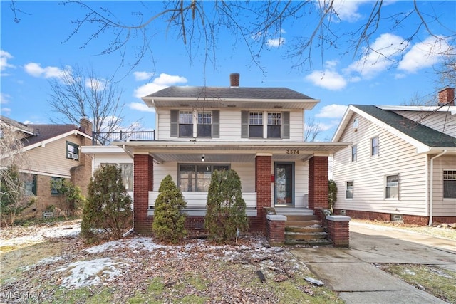 front of property with a porch