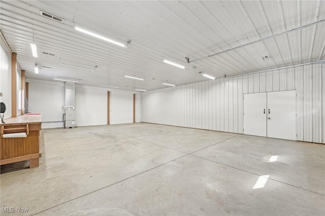garage with visible vents