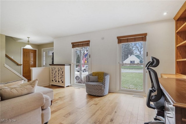 interior space with light wood-type flooring