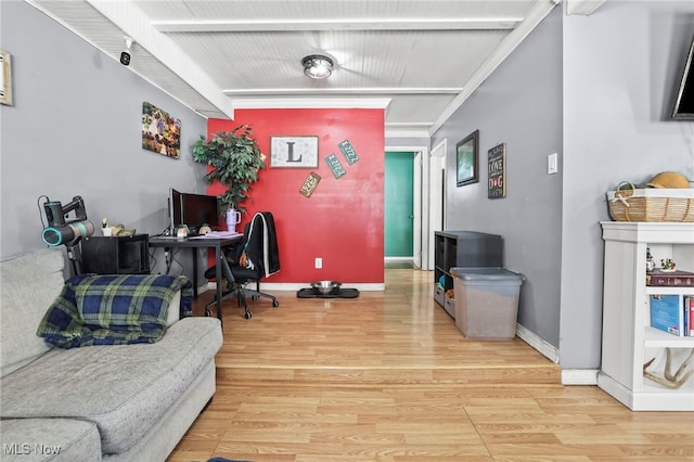 office area featuring wood-type flooring