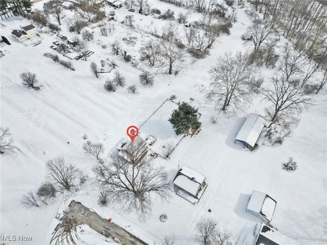 view of snowy aerial view