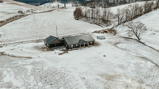 view of snowy aerial view