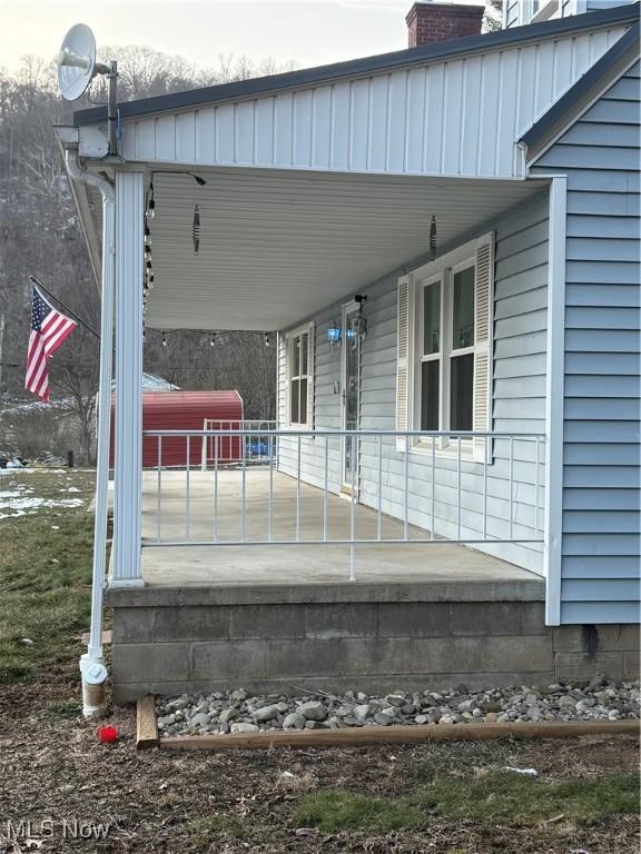 wooden deck with covered porch