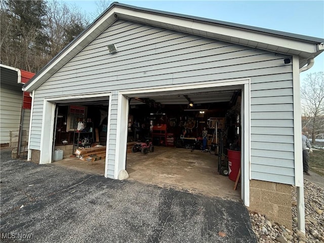 view of garage