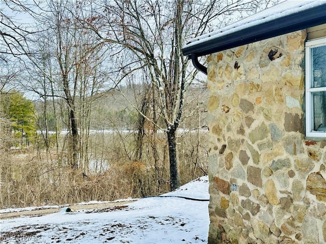 view of yard covered in snow