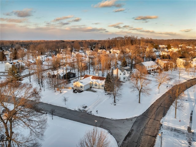 view of snowy aerial view