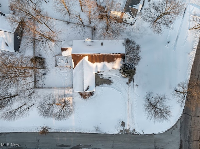 view of snowy aerial view