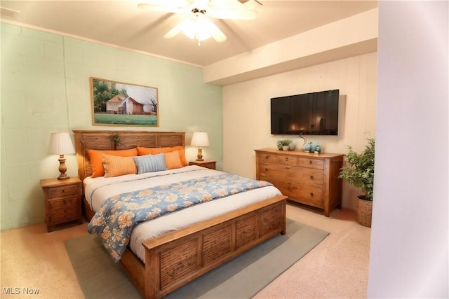 102 Chippewa Dr, Marietta, OH 45750 - bedroom with light colored carpet and ceiling fan