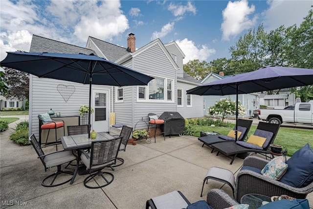 view of patio with area for grilling