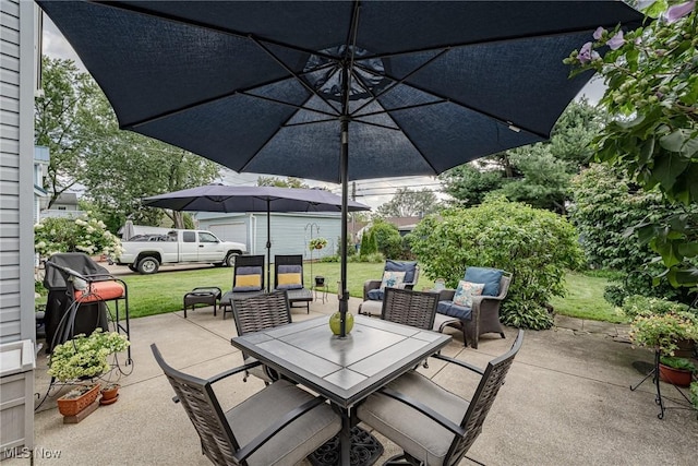 view of patio with an outdoor living space