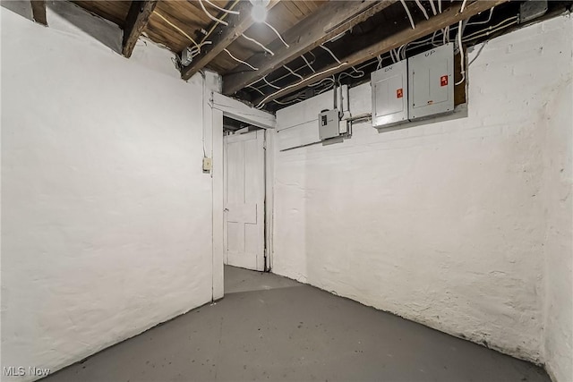 basement with electric panel