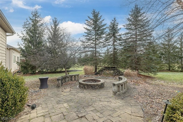 6470 Aberdeen Ln, Medina, OH 44256 - view of patio with a fire pit