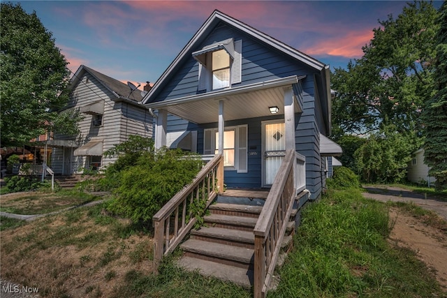 bungalow-style home featuring a porch