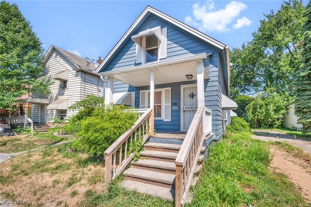 bungalow-style home with covered porch