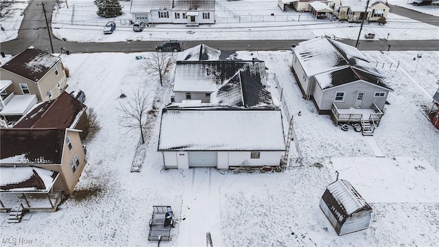 view of snowy aerial view