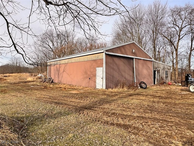 view of pole building