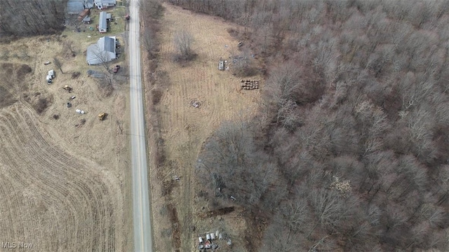 aerial view featuring a rural view