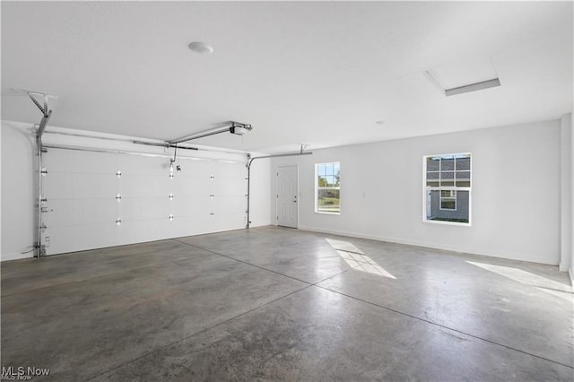 garage with baseboards